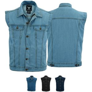 BULLDT Motorradweste BLD698 Jeansweste Biker Kutte Denimweste Bikerweste Motorradweste Weste