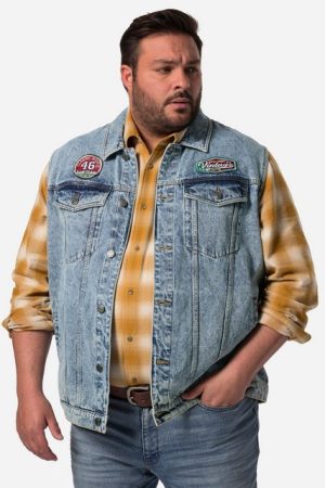 John F. Gee Steppweste John F. Gee Jeansweste 4 Taschen bis 8 XL