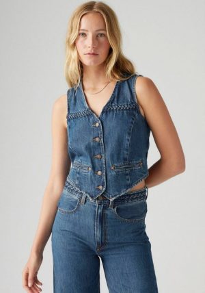 Levi's® Jeansweste BRAIDED VEST mit Ziernähten