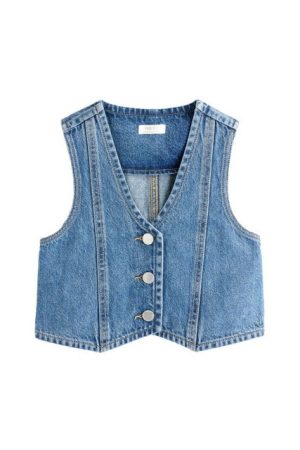 Next Jeansweste Denim-Weste aus 100 % Baumwolle (1-tlg)