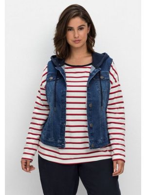 Sheego Jeansweste Große Größen mit Sweatkapuze